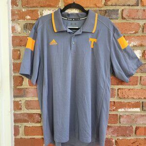 Adidas Climalite UT Polo Shirt Collar  Gray Orange Sz XLZ  University Of Tenness